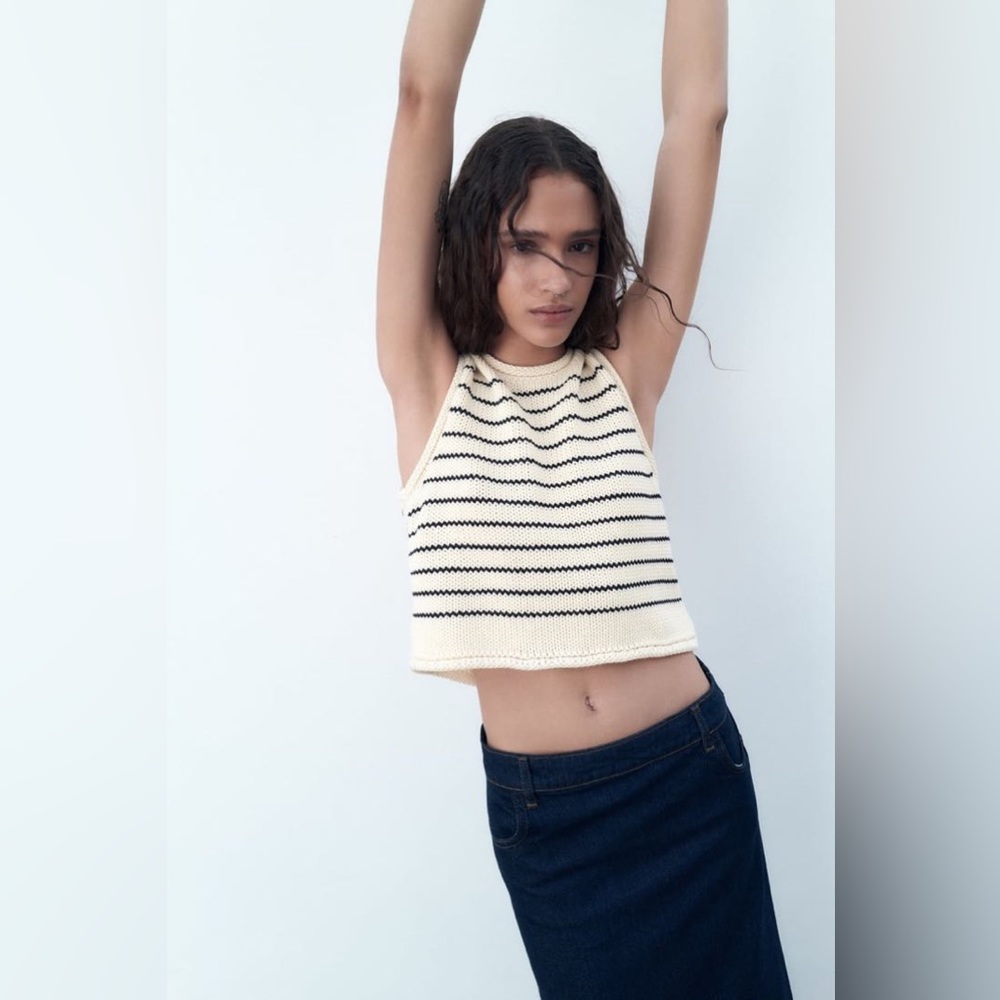 Zara Striped Knit Top size Small